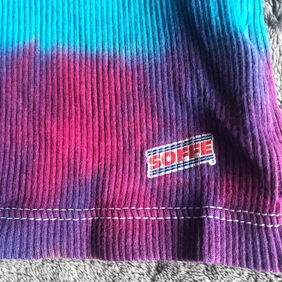 Soffe Rainbow Tie-Dye Lacrosse Racerback Tank Top - Picture 4 of 6